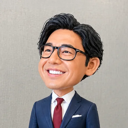 代表取締役 米田 秀人をかたどったフィギュア